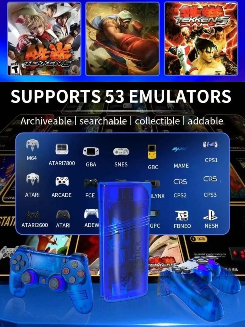 GS5 Portable Game Console Wireless Controller Gamestation Supports 53 Emulators